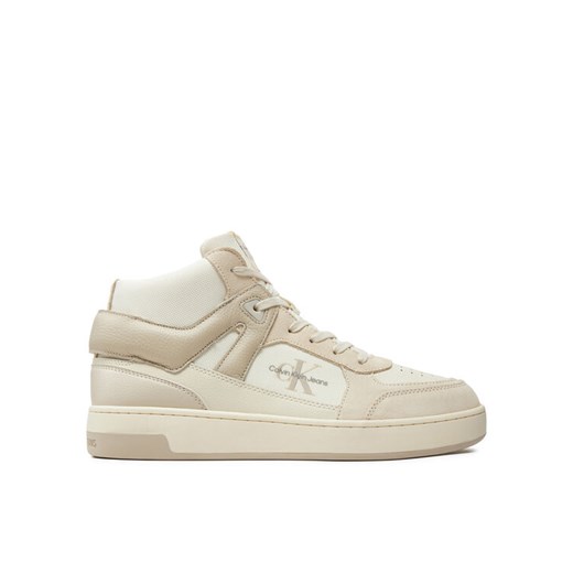 Calvin Klein Jeans Sneakersy Basket Cup Mid Laceup Lth Ml Mtr YM0YM00995 Beżowy 41 MODIVO