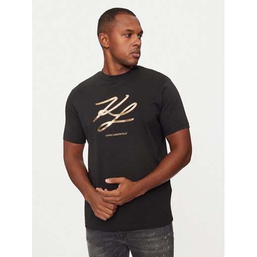 KARL LAGERFELD T-Shirt 755034 544225 Beżowy Regular Fit ze sklepu MODIVO w kategorii T-shirty męskie - zdjęcie 182636685