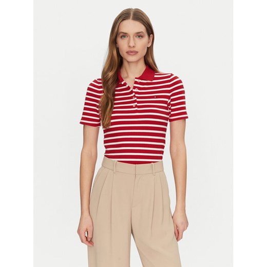 Tommy Hilfiger Polo 1985 WW0WW43225 Czerwony Slim Fit ze sklepu MODIVO w kategorii Bluzki damskie - zdjęcie 182636728