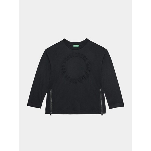 United Colors Of Benetton Bluzka 34MLC10ES Czarny Regular Fit ze sklepu MODIVO w kategorii T-shirty chłopięce - zdjęcie 182636758