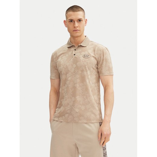EA7 Emporio Armani Polo 7M000049 AF13917 U6155 Beżowy Slim Fit ze sklepu MODIVO w kategorii T-shirty męskie - zdjęcie 182636797