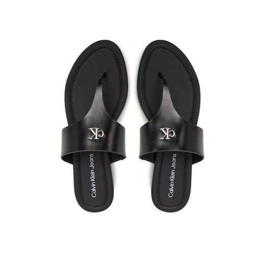 Calvin Klein Jeans Japonki Flat Sandal Toepost Mg YW0YW01691 Czarny ze sklepu MODIVO w kategorii Klapki damskie - zdjęcie 182636936