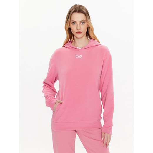 EA7 Emporio Armani Bluza 3RTM09 TJPWZ 1428 Różowy Regular Fit ze sklepu MODIVO w kategorii Bluzy damskie - zdjęcie 182636948