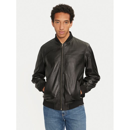 Pepe Jeans Kurtka skórzana Torno PM402986 Czarny Regular Fit ze sklepu MODIVO w kategorii Kurtki męskie - zdjęcie 182636959