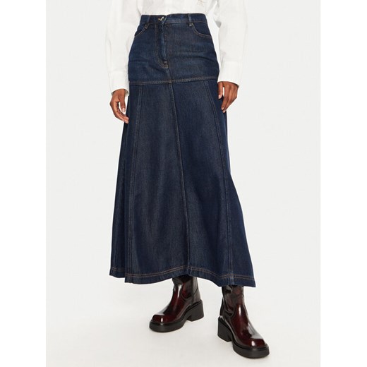 Munthe Spódnica jeansowa Tuxya 243122024314 Granatowy Regular Fit ze sklepu MODIVO w kategorii Spódnice - zdjęcie 182636985