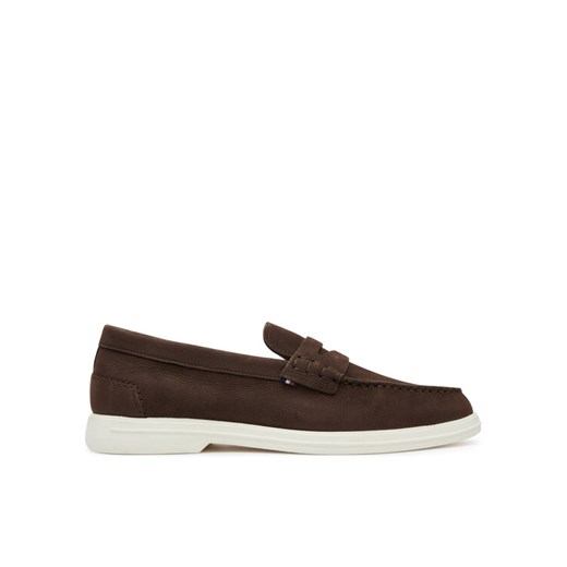 Tommy Hilfiger Mokasyny Nubuck P Loafer FM0FM05350 Brązowy ze sklepu MODIVO w kategorii Mokasyny męskie - zdjęcie 182637217