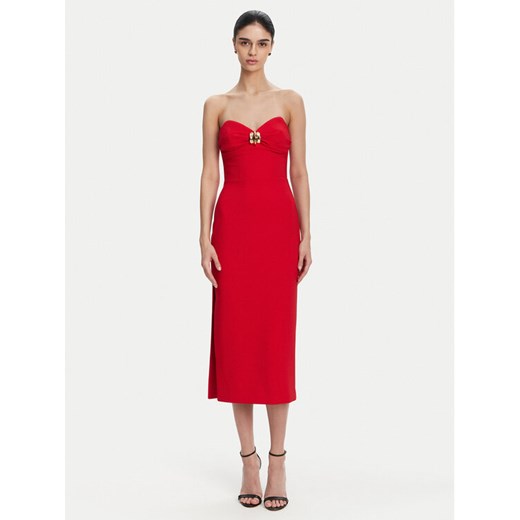Elisabetta Franchi Sukienka koktajlowa AB-769-51E2 Czerwony Regular Fit ze sklepu MODIVO w kategorii Sukienki - zdjęcie 182637319