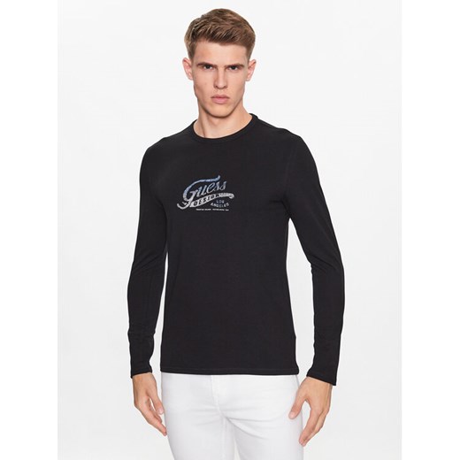 Guess Longsleeve M3YI29 J1314 Czarny Slim Fit ze sklepu MODIVO w kategorii T-shirty męskie - zdjęcie 182637346