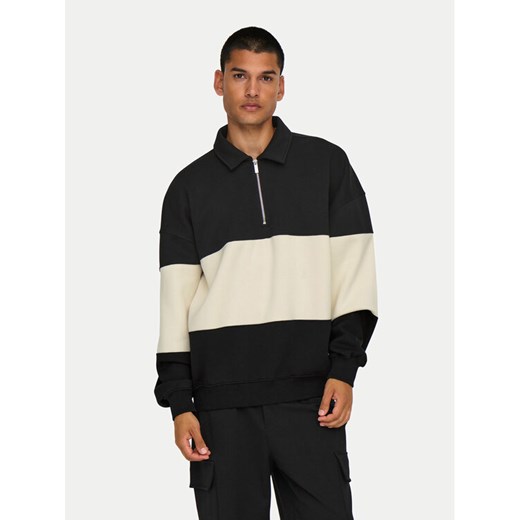 Only & Sons Bluza Byorn 22031400 Czarny Oversize ze sklepu MODIVO w kategorii Bluzy męskie - zdjęcie 182637356