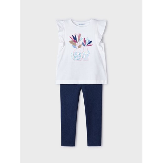 Mayoral Komplet t-shirt i legginsy 3703 Granatowy Slim Fit ze sklepu MODIVO w kategorii Komplety dziewczęce - zdjęcie 182637379