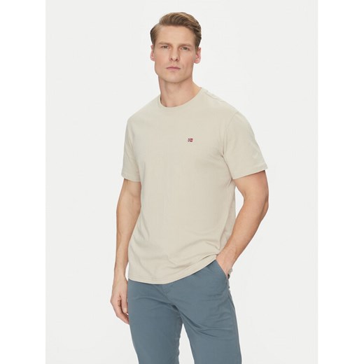 Napapijri T-Shirt Salis NP0A4H8D Beżowy Regular Fit ze sklepu MODIVO w kategorii T-shirty męskie - zdjęcie 182637427
