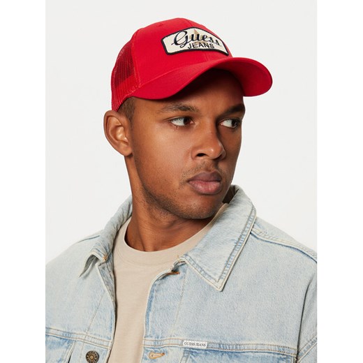 Guess Jeans Czapka z daszkiem M5RZ17 WF8V1 Czerwony ze sklepu MODIVO w kategorii Czapki z daszkiem męskie - zdjęcie 182637495