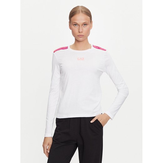 EA7 Emporio Armani Bluzka 6DTT16 TJLOZ 1100 Biały Regular Fit ze sklepu MODIVO w kategorii Bluzki dziewczęce - zdjęcie 182637529