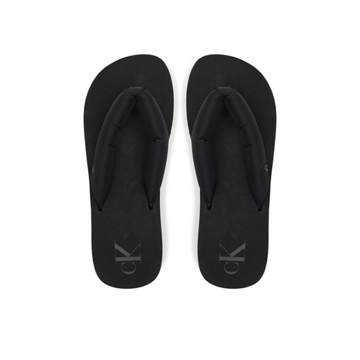 Calvin Klein Jeans Japonki Beach Sandal Flatform Ttxr Satin YW0YW01723 Czarny ze sklepu MODIVO w kategorii Klapki damskie - zdjęcie 182637638