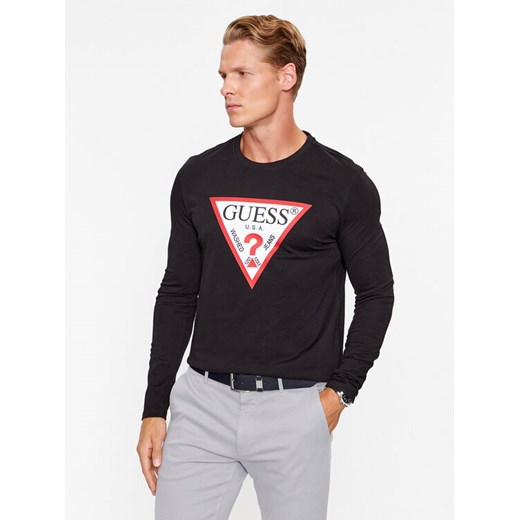 Guess Longsleeve M2YI31 I3Z14 Czarny Regular Fit ze sklepu MODIVO w kategorii T-shirty męskie - zdjęcie 182637646