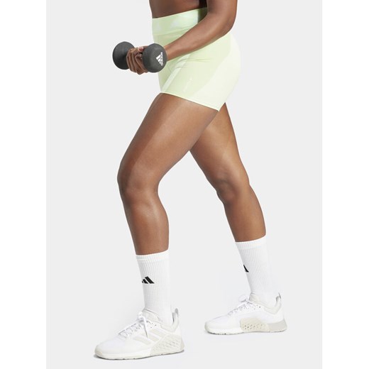 adidas Szorty sportowe Techfit IU1854 Zielony Slim Fit ze sklepu MODIVO w kategorii Szorty - zdjęcie 182637836