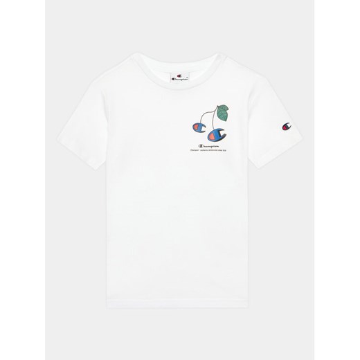 Champion T-Shirt 306373 Biały Regular Fit ze sklepu MODIVO w kategorii Bluzki dziewczęce - zdjęcie 182637887