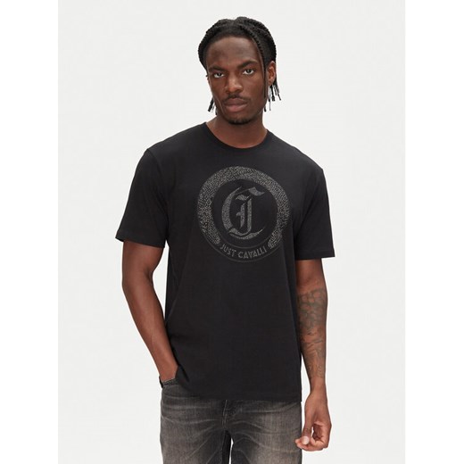 Just Cavalli T-Shirt 78OAHE22 Czarny Regular Fit ze sklepu MODIVO w kategorii T-shirty męskie - zdjęcie 182637945