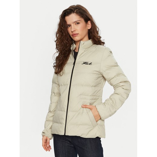 KARL LAGERFELD Kurtka puchowa 246W1513 Beżowy Slim Fit ze sklepu MODIVO w kategorii Kurtki damskie - zdjęcie 182638187