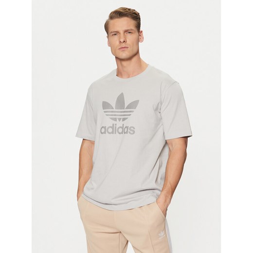 adidas T-Shirt adicolor Trefoil JP2548 Szary Regular Fit ze sklepu MODIVO w kategorii T-shirty męskie - zdjęcie 182638327
