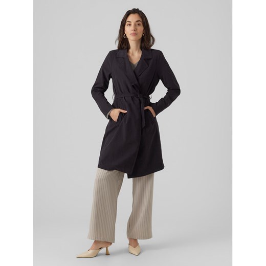 Vero Moda Trencz Billie Daisy 10281638 Czarny Regular Fit ze sklepu MODIVO w kategorii Płaszcze damskie - zdjęcie 182638408