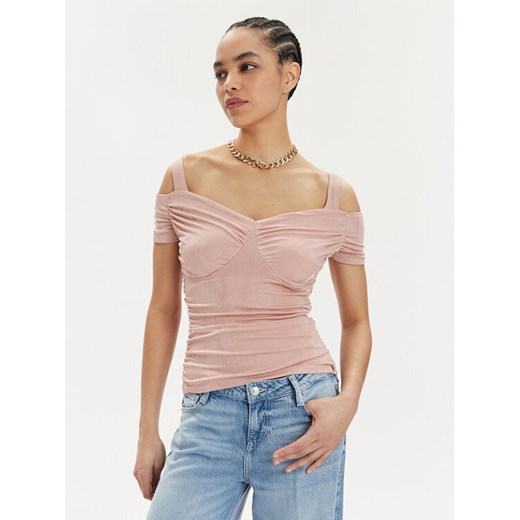 Guess Bluzka Emily W4GP17 KBEM0 Różowy Slim Fit Guess S MODIVO