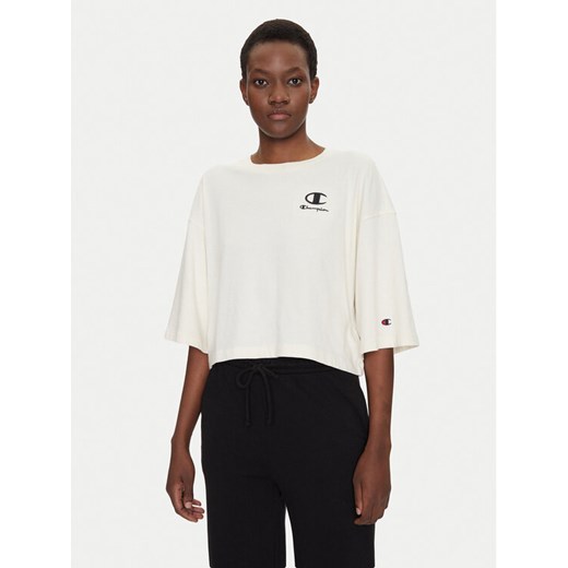 Champion T-Shirt 118023 Écru Regular Fit ze sklepu MODIVO w kategorii Bluzki damskie - zdjęcie 182638445