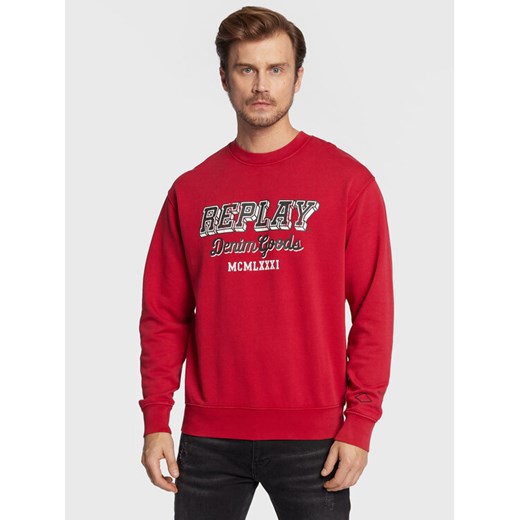 Replay Bluza M6314.000.22738G Czerwony Regular Fit ze sklepu MODIVO w kategorii Bluzy męskie - zdjęcie 182638628
