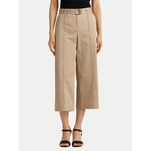 LAUREN RALPH LAUREN Kuloty 200876606004 Beżowy Wide Leg ze sklepu MODIVO w kategorii Spodnie damskie - zdjęcie 182638678