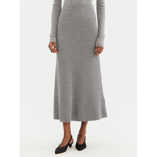 Max Mara Leisure Spódnica midi Agile 2426306028 Szary Regular Fit ze sklepu MODIVO w kategorii Spódnice - zdjęcie 182638755