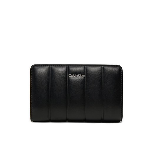 Calvin Klein Duży Portfel Damski Line Quilt Medium Bifold K60K612828 Czarny ze sklepu MODIVO w kategorii Portfele damskie - zdjęcie 182638759