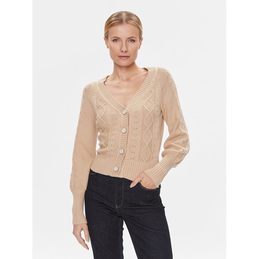Guess Kardigan W4RR12 Z37L1 Beżowy Regular Fit ze sklepu MODIVO w kategorii Swetry damskie - zdjęcie 182638828