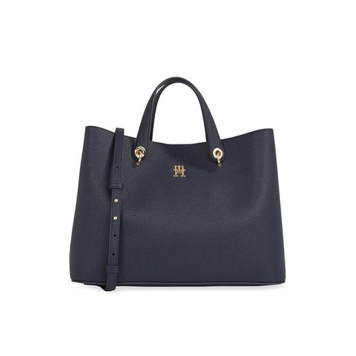 Tommy Hilfiger Torebka Th Emblem Satchel AW0AW15177 Granatowy ze sklepu MODIVO w kategorii Torby Shopper bag - zdjęcie 182638905