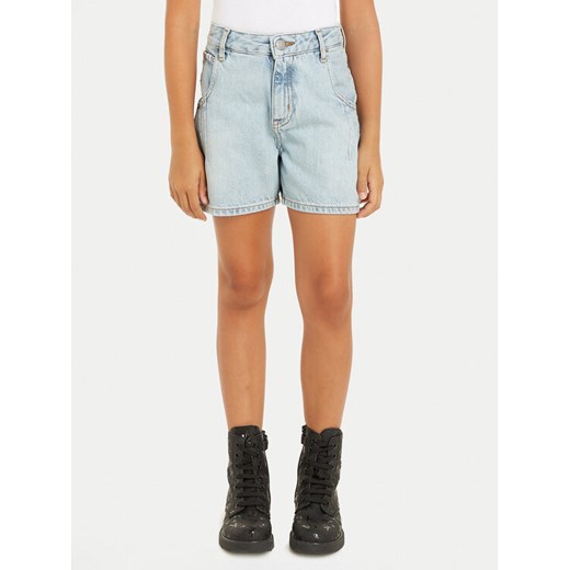 Calvin Klein Jeans Szorty jeansowe IG0IG02369 Błękitny Regular Fit ze sklepu MODIVO w kategorii Spodenki dziewczęce - zdjęcie 182639018