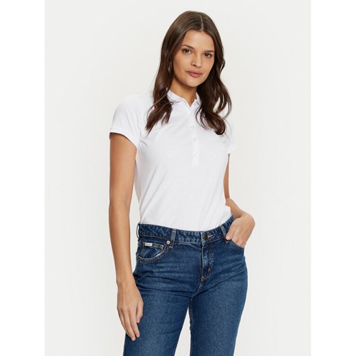 Guess Polo W4GP62 KBZV1 Biały Slim Fit ze sklepu MODIVO w kategorii Bluzki damskie - zdjęcie 182639076