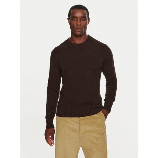 AMI PARIS Sweter HKS057005 Brązowy Regular Fit ze sklepu MODIVO w kategorii Swetry męskie - zdjęcie 182639138