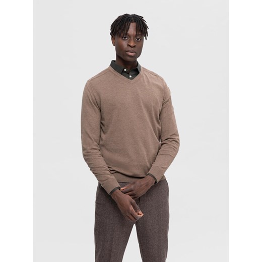 Selected Homme Sweter 16090147 Beżowy Regular Fit ze sklepu MODIVO w kategorii Swetry męskie - zdjęcie 182639207
