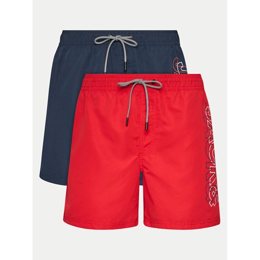 Jack&Jones Komplet 2 par szortów kąpielowych Fiji 12260815 Czerwony Regular Fit ze sklepu MODIVO w kategorii Kąpielówki - zdjęcie 182639267