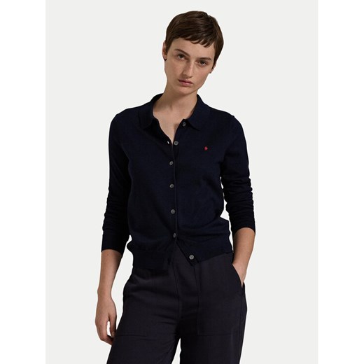 Polo Ralph Lauren Kardigan 211959285001 Granatowy Slim Fit ze sklepu MODIVO w kategorii Swetry damskie - zdjęcie 182639285
