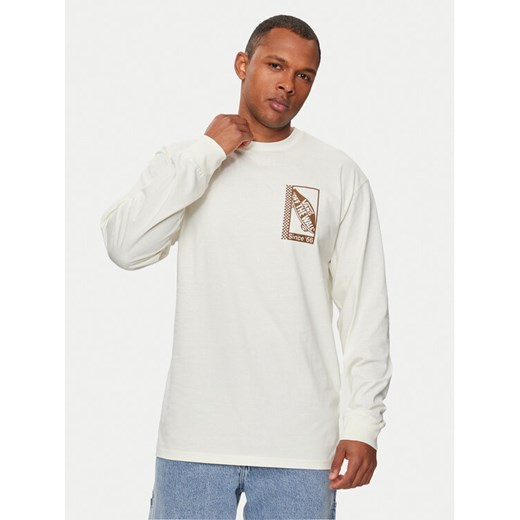 Vans Longsleeve Tech Box Ls Tee VN000G5V Écru Classic Fit ze sklepu MODIVO w kategorii T-shirty męskie - zdjęcie 182639328