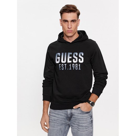 Guess Bluza M4RQ36 KBK32 Czarny Regular Fit ze sklepu MODIVO w kategorii Bluzy męskie - zdjęcie 182639445