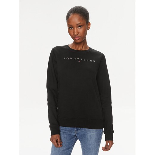 Tommy Jeans Bluza Tonal Linear DW0DW17793 Czarny Relaxed Fit ze sklepu MODIVO w kategorii Bluzy damskie - zdjęcie 182639468