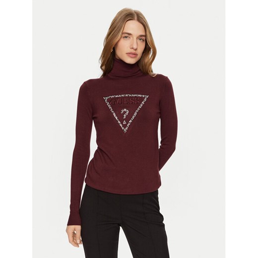 Guess Golf Piper W4BR03 Z2NQ2 Bordowy Slim Fit ze sklepu MODIVO w kategorii Swetry damskie - zdjęcie 182639527