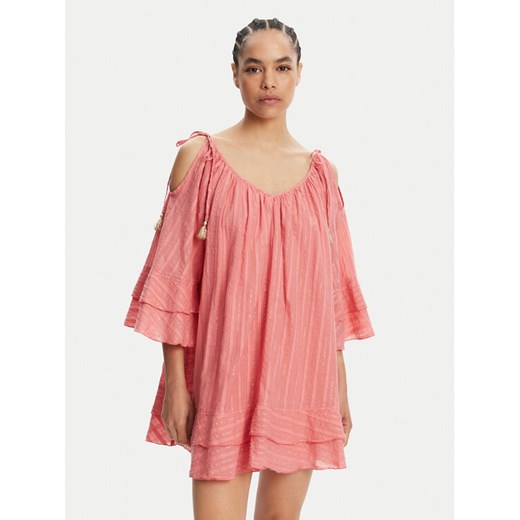 Devotion TWINS Sukienka letnia Amazing 025.357G Koralowy Loose Fit ze sklepu MODIVO w kategorii Sukienki - zdjęcie 182639596
