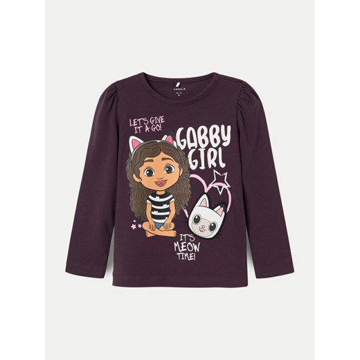 NAME IT Bluzka GABBY 13231866 Fioletowy Regular Fit ze sklepu MODIVO w kategorii Bluzki dziewczęce - zdjęcie 182639717
