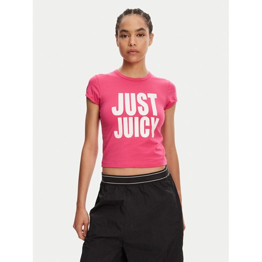 Juicy Couture T-Shirt Just Juicy JCGCT125040 Różowy Slim Fit ze sklepu MODIVO w kategorii Bluzki damskie - zdjęcie 182639818