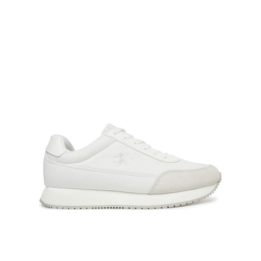 Calvin Klein Jeans Sneakersy Retro Runner Low Laceup Canvas YW0YW01888 Biały ze sklepu MODIVO w kategorii Buty sportowe damskie - zdjęcie 182639837