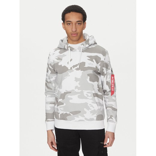 Alpha Industries Bluza Back Print 178318 Szary Regular Fit ze sklepu MODIVO w kategorii Bluzy męskie - zdjęcie 182639855