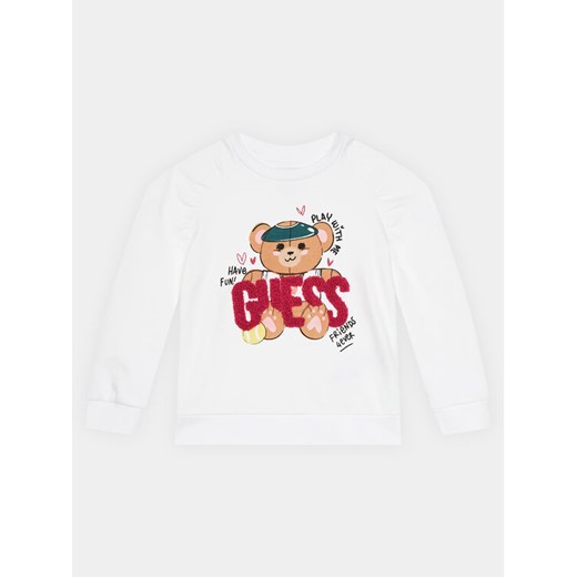 Guess Bluza K4RQ01 KA6R3 Biały Regular Fit ze sklepu MODIVO w kategorii Bluzy dziewczęce - zdjęcie 182639897
