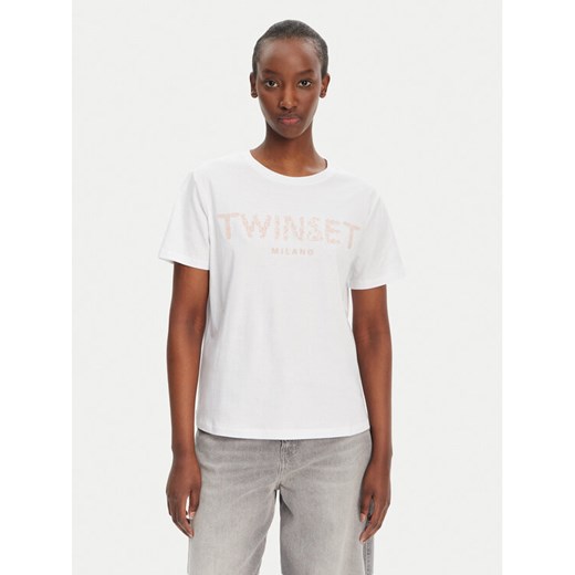 TWINSET T-Shirt 251TT2042 Biały Regular Fit ze sklepu MODIVO w kategorii Bluzki damskie - zdjęcie 182639918